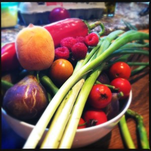 Food I gathered in the garden and orchard at Appin Homestay - as Helen was getting the tour of the kitchen. We fell a bit in love with this place and the couple that ran it!